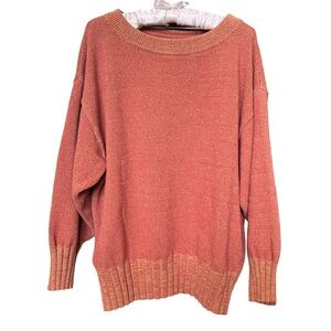 Free People Women's sweater - Orange wide crewneck